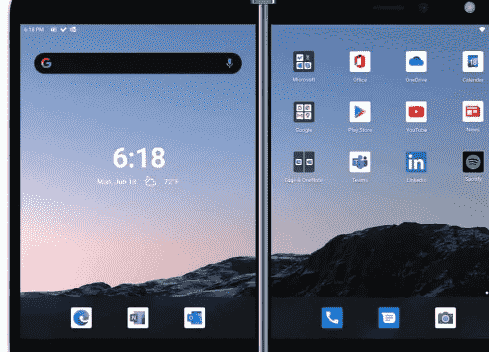 “微软MicrosoftSurfacDuo2可能支持5G并附带升级后的摄像头