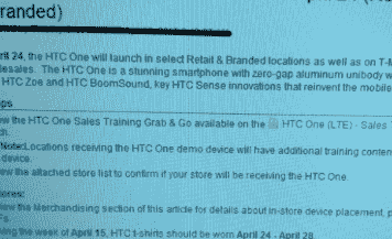 “泄漏的图像证实HTCOne将于4月24日登陆T-Mobile