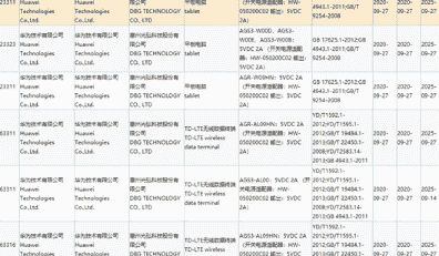 近日有一款华为的旗舰平板产品通过了国家3C认证