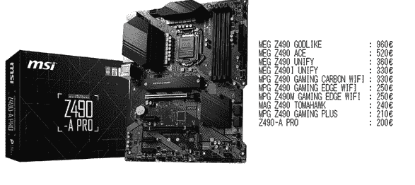 英特尔Z490芯片组LGA 1200主板的Plethora泄漏