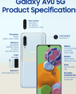 网上关于三星Galaxy A90 5G版的消息越来越多