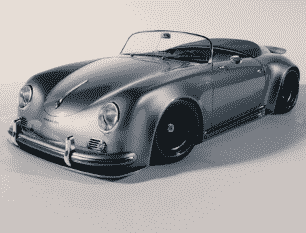保时捷 356 Speedster 在令人惊叹的宽体渲染中获得鲸鱼尾扰流板