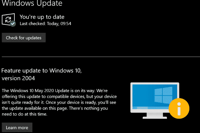 “互联网资讯：微软在许多设备上禁止Windows 2020年5月10日更新