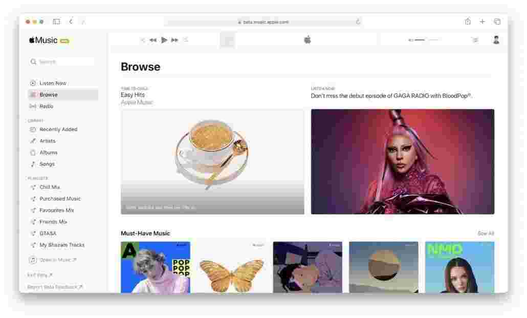 Apple Music Beta网站已更新，具有macOS Big Sur样的设计和“立即收听”新标签