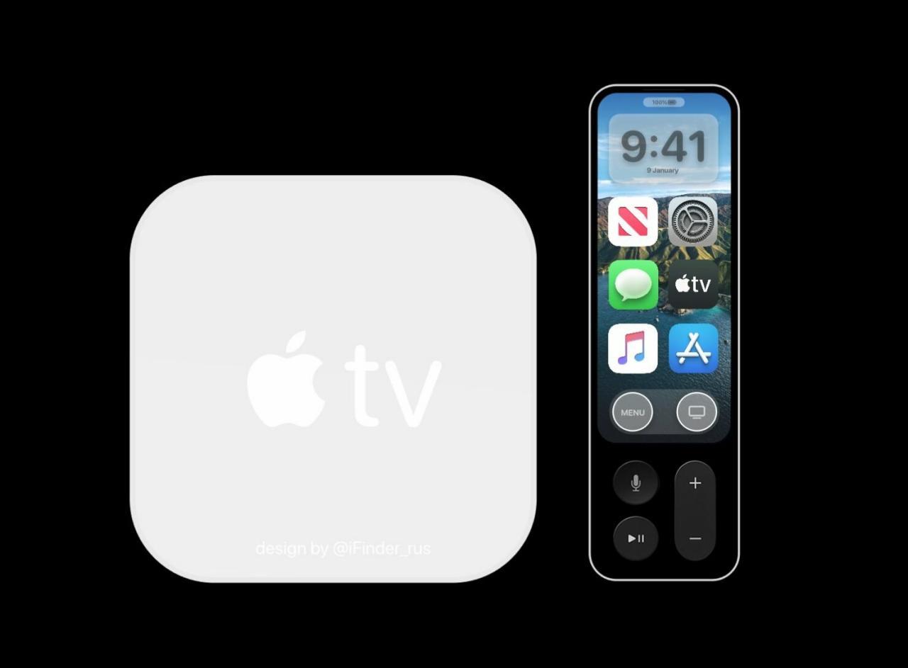 2020 Apple TV 6采用新的白色表面处理，并以这种新颖的概念展示了具有自己的显示屏的遥控器